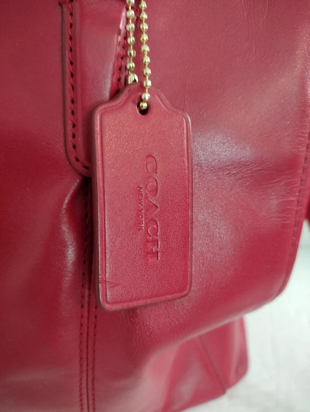 Vintage Y2K Coach Red Leather Christie Carryall Satchel Tote Bag Coquette Chic